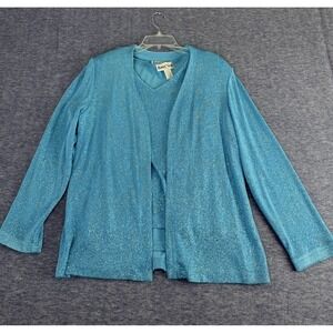 Vintage Ronnie Nicole Blue Shimmer Tank and Jacket Set Size Large‎